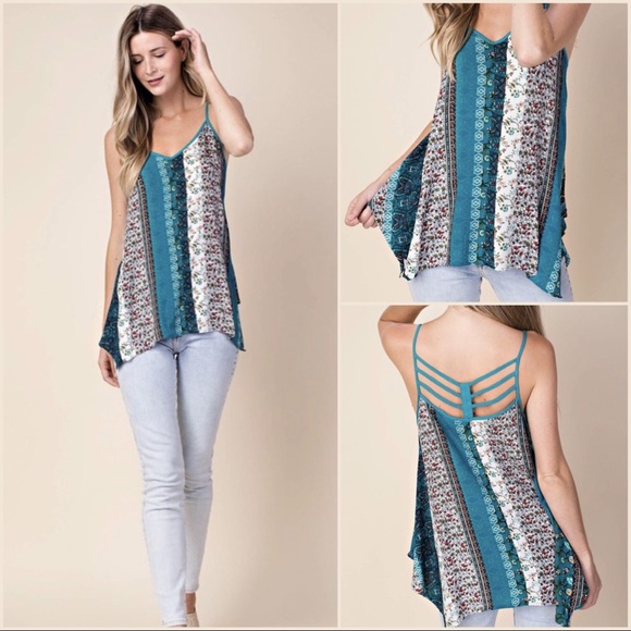 Last 2 - Store Closing‼️ Boho Spaghetti Strap Top - Picture 2 of 5